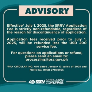 菲律宾新闻 SRRV签证新规：申请费一律不退