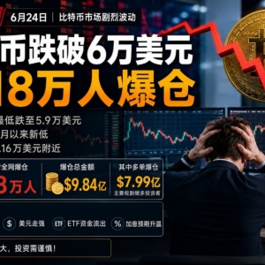 比特币跌破6万美元 近18万人爆仓